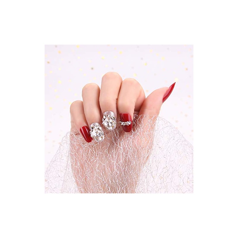 Set of 24 Nail Art Pearl Decoration Bride Fake Nails