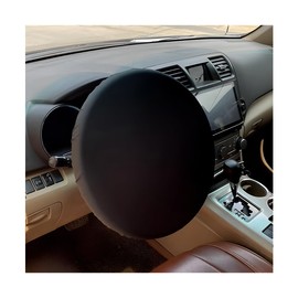 Zpana Car Steering Wheel Sun Shade Cover, Anti Heat Vehicle Steering Wheel Sunshade Shield, Automotive Interior Wheel Sun Block Protector Accessories, Universal for SUV, Sedan, Truck (Black)