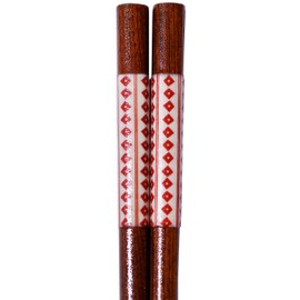 13382-1 Ceramic Pattern Wakasa Painted Chopsticks, Japanese Style, Shibuki Persimmon, Splash, 9.1 inches (23 cm), Made in Japan