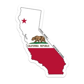 CALIFORNIA State Map Flag bumper sticker decal 6" x 3"