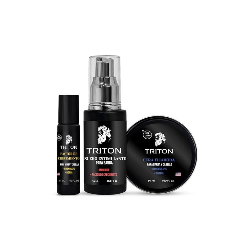 Kit para Crecimiento de Barba con Suero y Cera, Hombre,