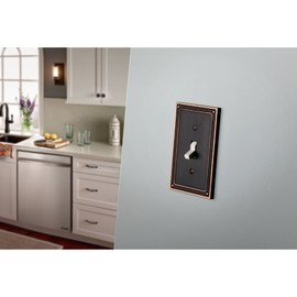 Franklin Brass Classic Beaded (1-Pack) Decorative Light Switch Cover Bronze w/Copper HighDecorative Lights 2-Gang Wall Plate Double Switch/Toggle Plate Covers Electrical Outlet Covers W35061-VBC-C