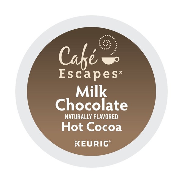 Cafe Escapes Milk Chocolate Hot Cocoa 48 K-Cups for Keurig Brewers