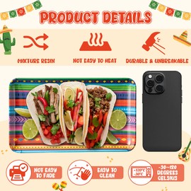 Mexican Fiesta Melamine Platter - R HORSE Mexican Platter Gift Fiesta Taco Serving Tray Plate Colorful Cinco De Mayo Serving Dishes Mexican Fiesta Gift for Taco Desserts Outdoor Indoor Dinner Party