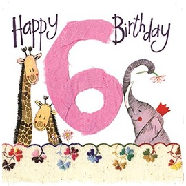 ALEX CLARK Happy 6th Birthday Wild Animals Card