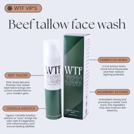 Beef Tallow Face Wash - 4 oz. - 100% Grass Fed - Cruelty Free - Moisturizing Facial Cleanser - No Harsh Chemicals - Centella - For Sensitive Skin - Clean Skincare by Wash The Face