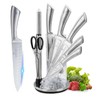 Kitchen Knife Set, Retrosohoo 9-Piece Silver Sharp Non-Stick Coated Chef