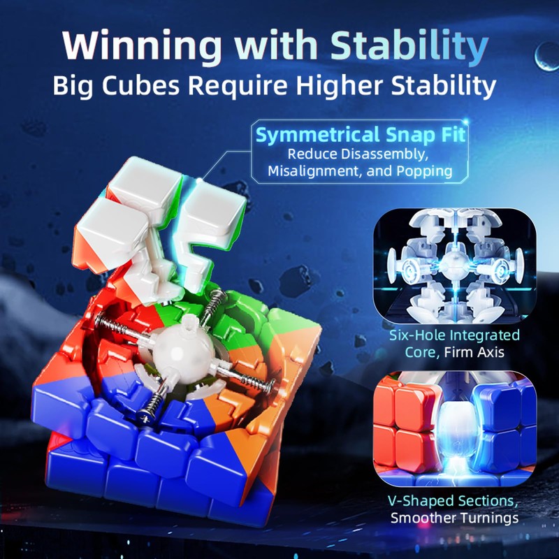 Moyu Aosu V7 4x4 Magnetic Speed Cube without Sticker, UV-Coated