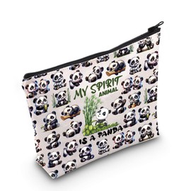 WZMPA Panda Themed Cosmetic Bag Panda Lover Gift My Spirit Animal Is A Panda Makeup Zipper Pouch Bag Animal Lover Gift, Panda Spirit F, Fit