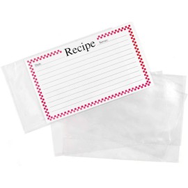 Cafurty Clear Vinyl 4 x 6 Inch Recipe Protectors, 48 Sheets Recipe Refill Pages Card Covers Recipe Holders, Set of 48 (Not Included Cards)