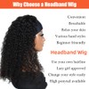 Urshiney Curly Human Hair Headband Wigs for Women Machine Made