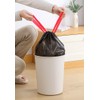 Drawstring Bin Liners, Black Trash Bags Five Rolls, 12 per