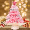 MODFUNS Pink Small Christmas Tree Tabletop Artificial Mini Christmas Tree