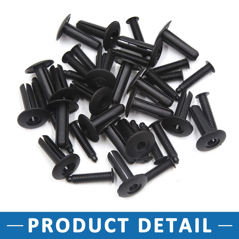 A ABSOPRO Screw Rivets Trunk Fender Retainer Clip 8mm Plastic