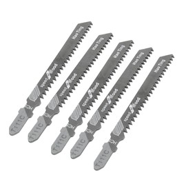 uxcell 5 Pcs T111C Straight High Speed Steel Jigsaw Blades for Wood Cutting
