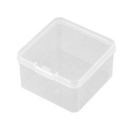 2.56x2.56x1.5in Plastic Box Clear Storage Containers Box Square Storage Containers Box For W/ Hinged Lid For Small Items Storage Containers For Organizing Plastic Storage Containers For Organizing