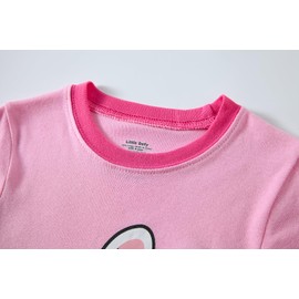 Little bety Girls Rabbit Pajamas Cotton Long Sleeve Toddler Girls Rabbit Pjs Kids Easter Bunny Sleepwear Size 8 Pink