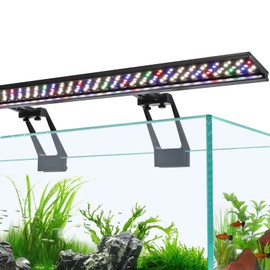 hygger Clip On Full Spectrum Aquarium LED Light, 42W Day-Night Dual Timer Sunrise-Day-Sunset-Moon Fish Tank Light, Adjustable Timer Brightness with 9 Colors for Planted Tank