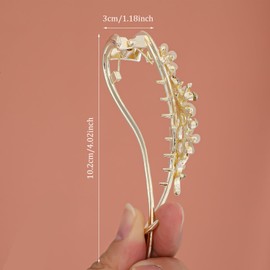 Shimmeroo French Twist Hair Clip,Rhinestone Decor Banana Clips for Women French Barrette Hairpins Non Slip Jaw Hair Claws Vintage Accessories for Women