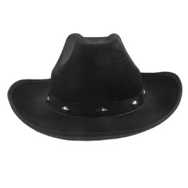 PACKOVE Western Cowboy Rivet Hat for Men Women Soft Breathable Felt Fedora with Denim Studs Stylish Beach Sun Protection Cap for Party and Outdoor Sports