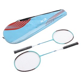 2 PCS X3 Badminton Rackets Iron Alloy Integrated Double Badminton Racquet Set Training Rackets