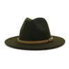 Lisianthus Women Classic Felt Fedora Wide Brim Hat with Buckle