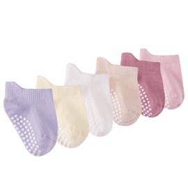 Petit Minou Felix Seamless-Toe Turkish Cotton Ankle Socks - Non-Slip Lightweight Comfort 6-Pack for 6 Months to Toddler Boys & Girls (US, Age, 12 Months, 24 Months, Sorbet)