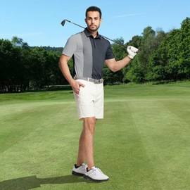 M MAELREG Polo Shirts for Men Short Sleeve Dry Fit Performance Moisture Wicking Casual Collared Men's Golf Shirts Dark Grey