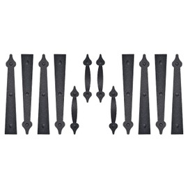 SANKINS 2 Pack/Set Garage Door Magnetic Decorative Hardware Carriage Accents Faux Hinges Handle Kit Curb Appeal Decor,Color Black
