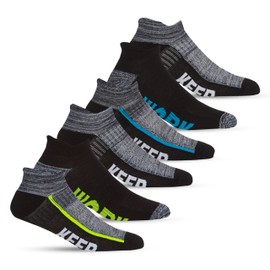 6 Pairs Sports Trainer Socks Mens | Anti Blister Cushioned Socks with Arch Support | Breathable Ankle Running Sock for Indoor Outdoor Sports, Everyday Wear | Soft, Durable & Quick Drying | Size 6-11