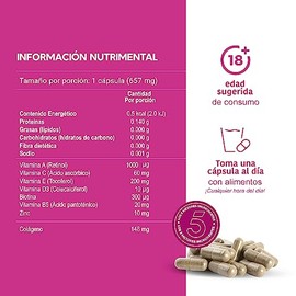 LIFEED Biotina, Colageno Hidrolizado Puro, Vitamina E, Vitamina B5 y Zinc | Suplemento Multivitaminico Mujer y Hombre | Cabello, Piel y Uñas | 120 Cáp