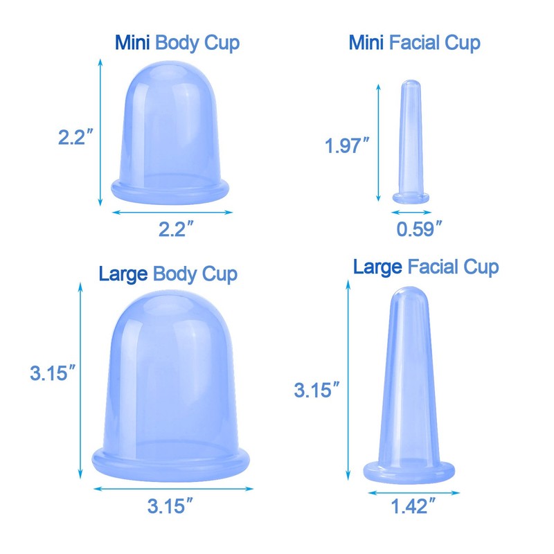 500-miles Cupping Therapy Sets 7Pcs Silicone Anti Cellulite Cup Vacuum