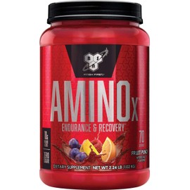 BSN Amino X Muscle Recovery & Endurance Powder with BCAAs, 10 Grams of Amino Acids, Keto Friendly, Caffeine Free, Flavor: Fruit Punch, 70 servings (Packaging may vary)