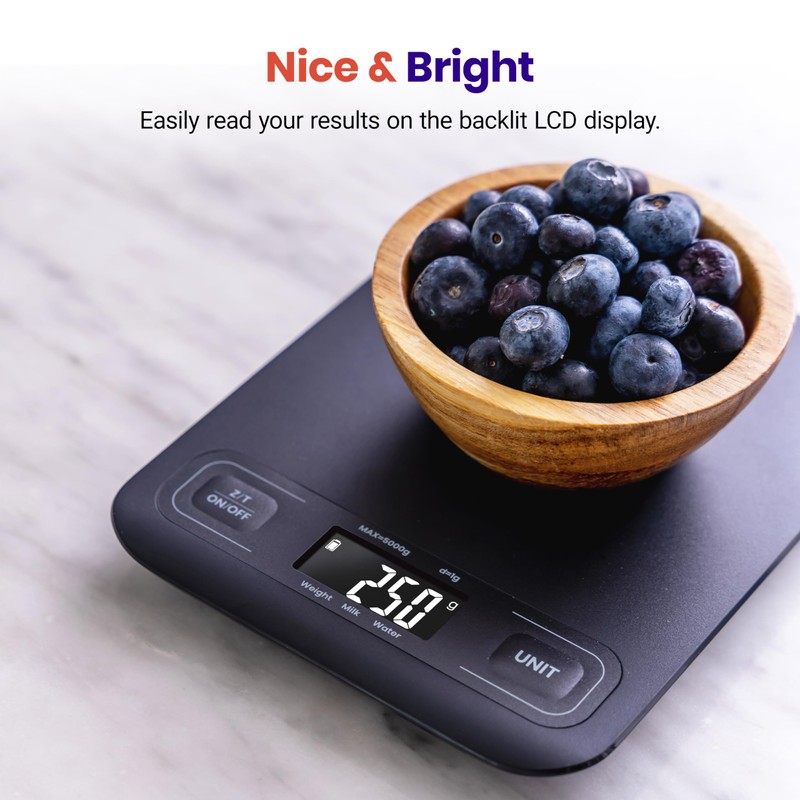 Etekcity Food Kitchen Scale, Digital Weighing Scale with 5kg Capacity,