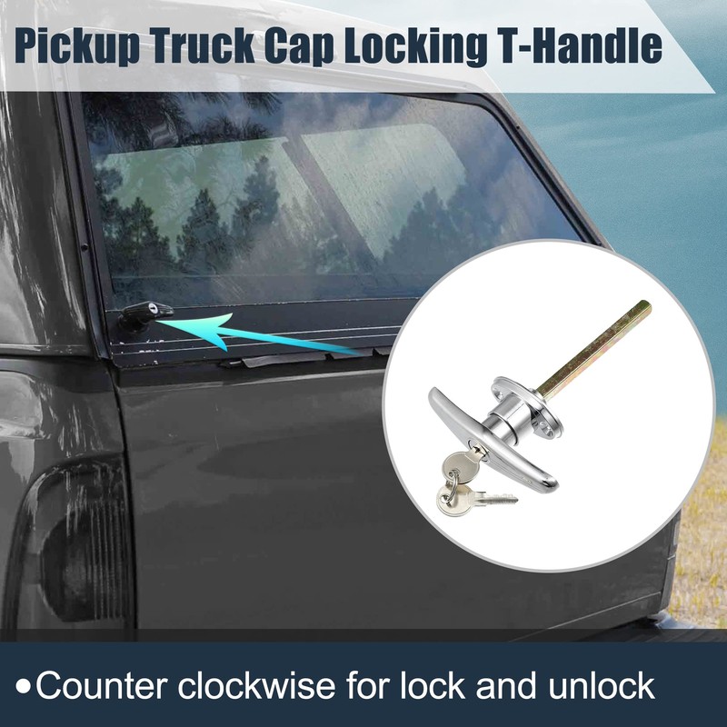 X AUTOHAUX 1 Set Garage Door T-Handle Lock Kit Shed