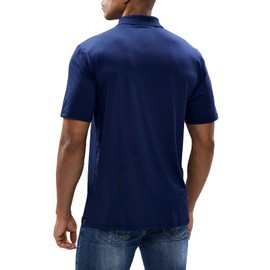 MIER Golf Summer Collared Shirt Men, Performance Polo Tshirts Shirts for Men, Navy, XXL
