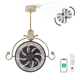 Orison Outdoor/Indoor Garage Ceiling Fan, 6 Speed Ceiling Mounted Plug-In Cord Garage Fan with Remote&APP, Manual Vertical Rotation