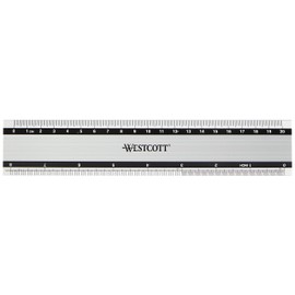 Westcott Westcott E-10190 00 Aluminium-Lineal besonders rutschfest, 20 cm, 8 Zoll