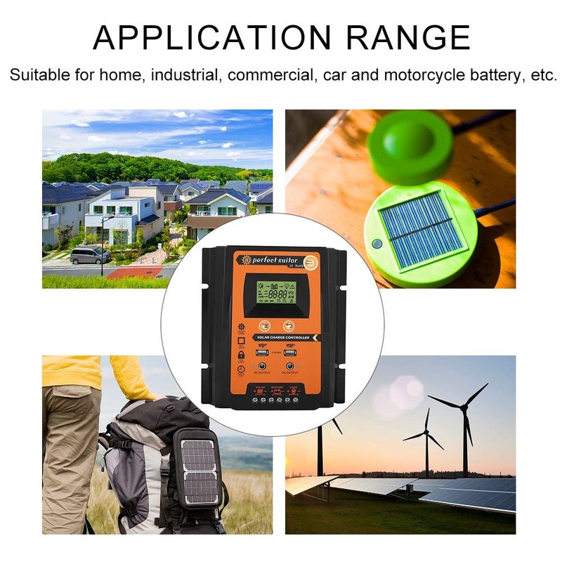 Keenso 12V/24V 30A/50A/70A MPPT Controlador de carga solar Panel solar