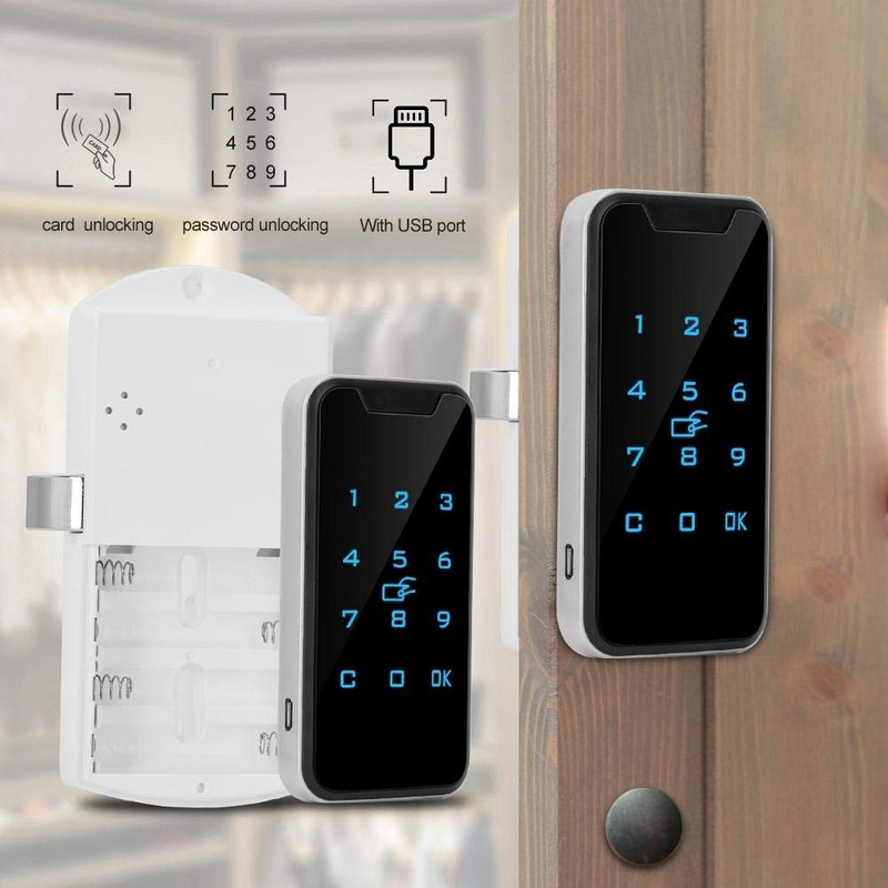 Electronic Cabinet Lock, Zinc Alloy Smart Digital RFID Password Keyless