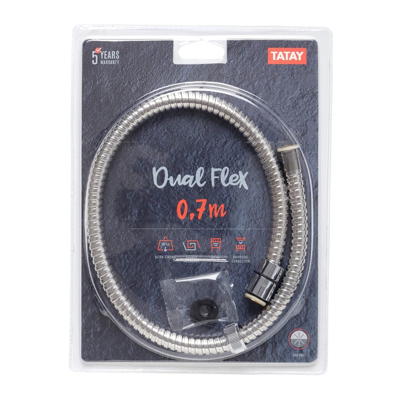 TATAY 3321509 Tubo Doccia, Cromato, 0,7 m