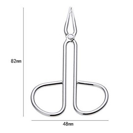 LASSUM 2 PCS Eyebrow Tweezers,Stainless Steel Scissors Shaped Eyebrow Straight Tip Tweezers Clip