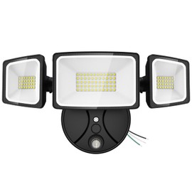 Onforu 70W LED Dusk to Dawn Flood Lights, 7000LM Black Exterior Security Outdoor Lighting,IP65 Waterproof Outdoor 3 Adjustable Heads Photocell Light Fixture,6500K Floodlight for Garage,Patio,Yard