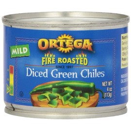 Ortega Peppers, Diced Green Chiles, Mild, 4 Ounce (Pack of 24)