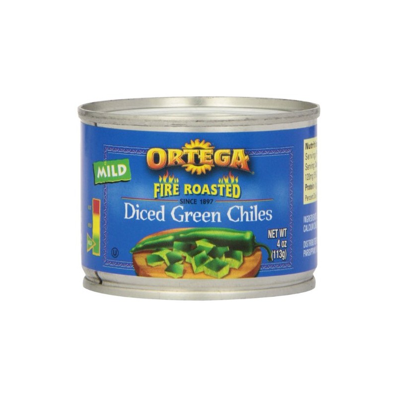 Ortega Peppers, Diced Green Chiles, Mild, 4 Ounce (Pack of