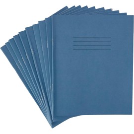 Rhino 8 x 6.5 Exercise Books, 48 Page / 10mm Squared Paper Notebook, 10 Pack, Writing Book, Office & School Stationery Supplies, Light Blue