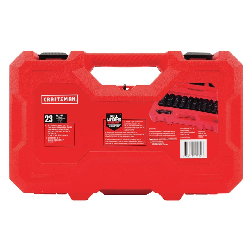 CRAFTSMAN Deep Impact Socket Set, SAE, 1/2-Inch, 23 Pieces (CMMT16970)