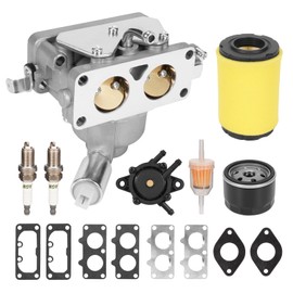Rendrox YTH22V46 Carburetor Tune-Up Kits Compatible with 46" H-usqvarna 960450045 960430257 Tractor Manual Choke Briggs & Stratton 20Hp-25Hp Intek V-Twin Engine, Fuel Pump Oil Filter Spark Plugs Kit
