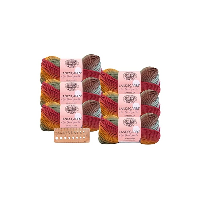 Lion Brand Yarn - Landscapes - 6 Pack with Needle