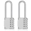 ZHEGE Number Padlock with Long Shackle, 4-Digit Combination Lock, Long,